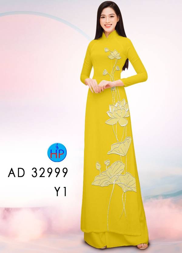 Vải Áo Dài Hoa Sen AD 32999 14